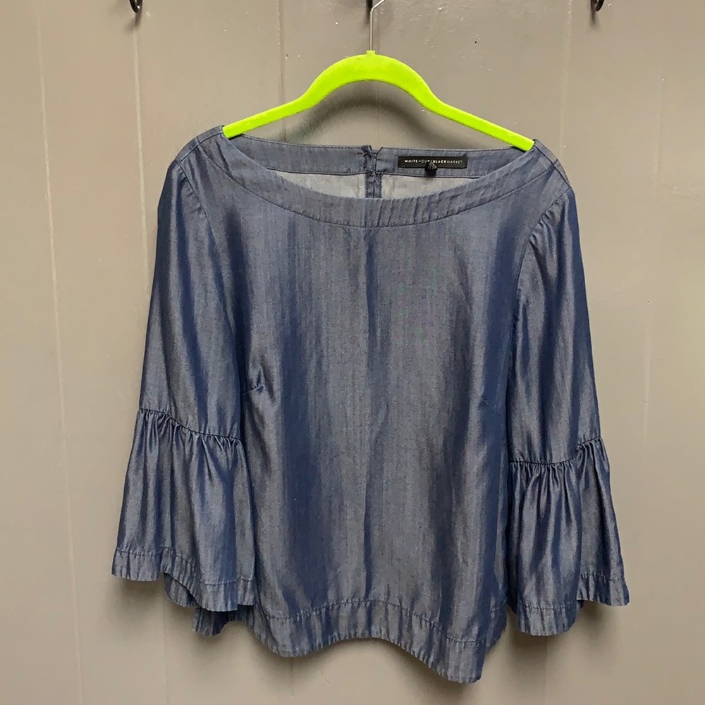 White house black market denim top